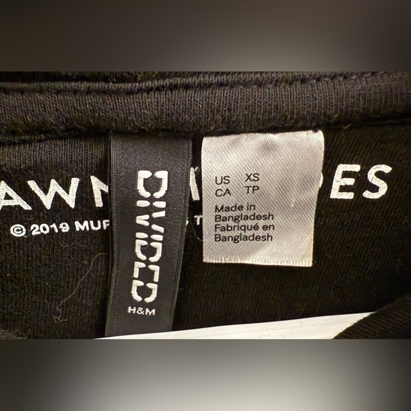 Divided | Shawn Mendes Tour Black Graphic Long Tunic  Hoodie Relaxed Fit - Picture 6 of 8